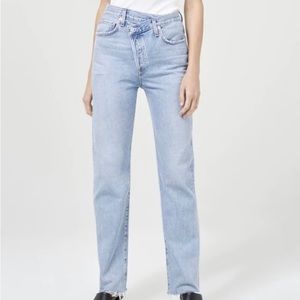 Agolde Criss Cross Straight Leg Jeans in Dimension